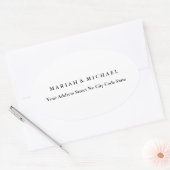 Wedding Trend Minimalist Professionele Naam Adres Ovale Sticker (Envelop)