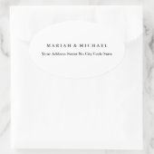 Wedding Trend Minimalist Professionele Naam Adres Ovale Sticker (Tas)