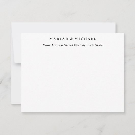 Wedding Trend Minimalist Professionele Naam Adres RSVP Kaartje (Voorkant)