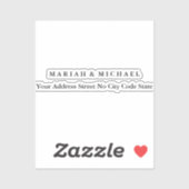 Wedding Trend Minimalist Professionele Naam Adres Sticker (Vel)