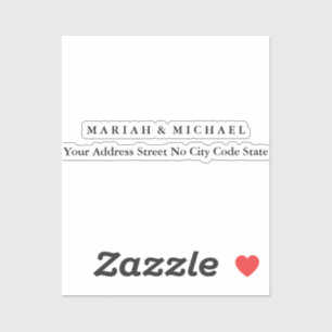 Wedding Trend Minimalist Professionele Naam Adres Sticker
