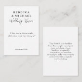 Wedding Trivia Game Modern Script Fun Facts Notitiekaartje (Voorkant / Achterkant)