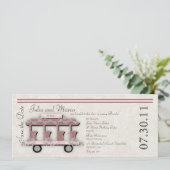 Wedding Trolley Uitnodiging (Staand voorkant)