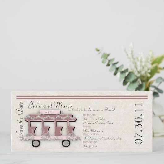 Wedding Trolley Uitnodiging (Staand voorkant)