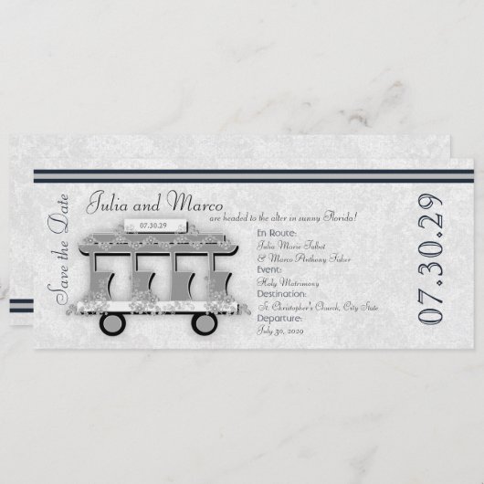 Wedding Trolley Uitnodiging (Voorkant / Achterkant)