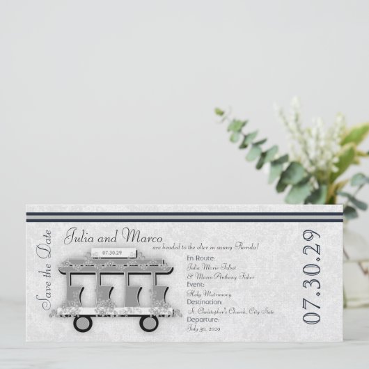 Wedding Trolley Uitnodiging (Staand voorkant)