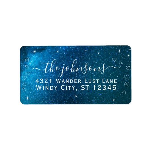 Wedding Turquoise Blauwgroen Aqua Blue Stars Etiket (Voorkant)