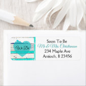 Wedding Turquoise Blauwgroen en White Wood Labels (Insitu)