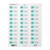 Wedding Turquoise Blauwgroen en White Wood Labels (Full Sheet)