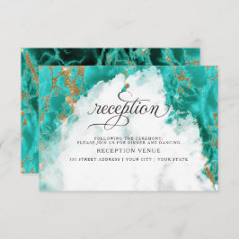 WEDDING| Turquoise Waterverf Geode BarefootBride™ Kaart