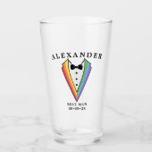 Wedding Tuxedo Gay LGBTQ+ Beste Man Glas (Voorkant)