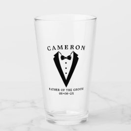 Wedding Tuxedo gepersonaliseerde vader van de brui Glas