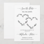 Wedding Two Wildflowers Hearts for Wedding Notitiekaartje (Voorkant / Achterkant)