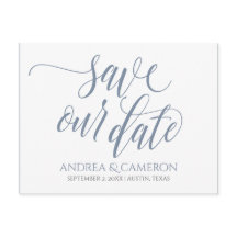 Wedding Typografie Save-the-Date - Dusty Blue