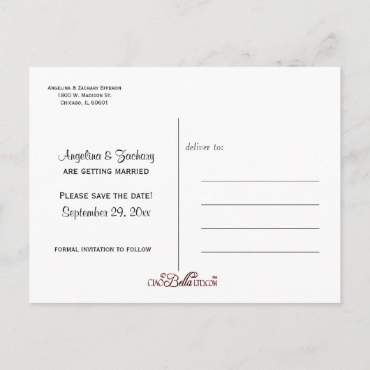 Wedding Uil Bruid en bruidegom Save the Date Aankondigingskaart (Achterkant)
