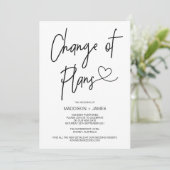 Wedding Uitgestelde Notities Wijziging van Plannen Kaart (Staand voorkant)