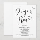 Wedding Uitgestelde Notities Wijziging van Plannen Kaart (Voorkant / Achterkant)