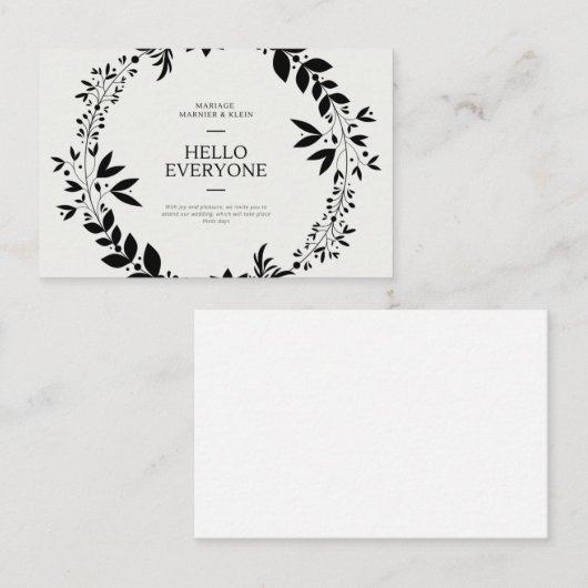 wedding uitnodiging (Voorkant / Achterkant)