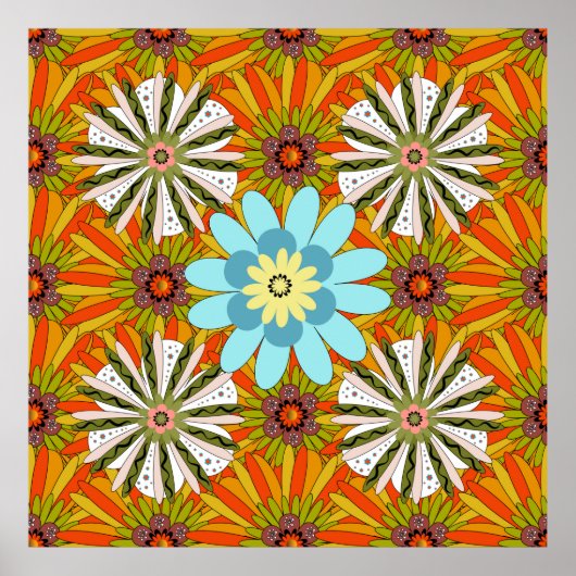 Wedding-uitnodiging. Abstracte florale achtergrond Poster (Voorkant)