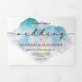 WEDDING-uitnodiging/details/menu/rsvp. Drieluik Kaart (Cover)