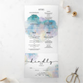 WEDDING-uitnodiging/details/menu/rsvp. Drieluik Kaart (Binnen)