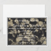 Wedding Uitnodiging Elegant Inks of Gold N Blacks (Voorkant / Achterkant)