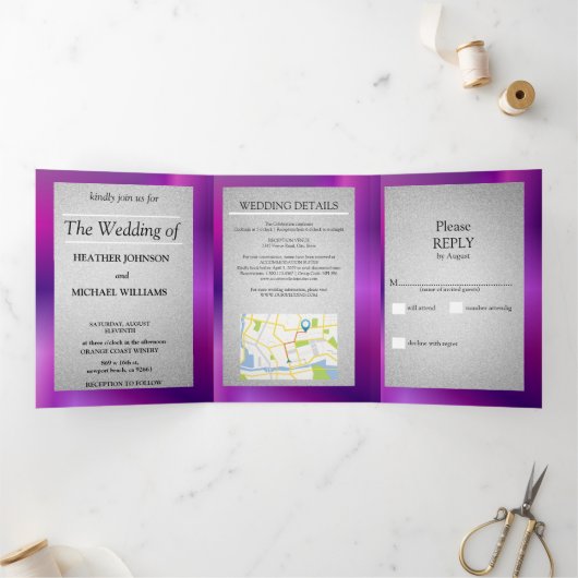 wedding uitnodiging Uitnodiging met drie luiken (Binnen)