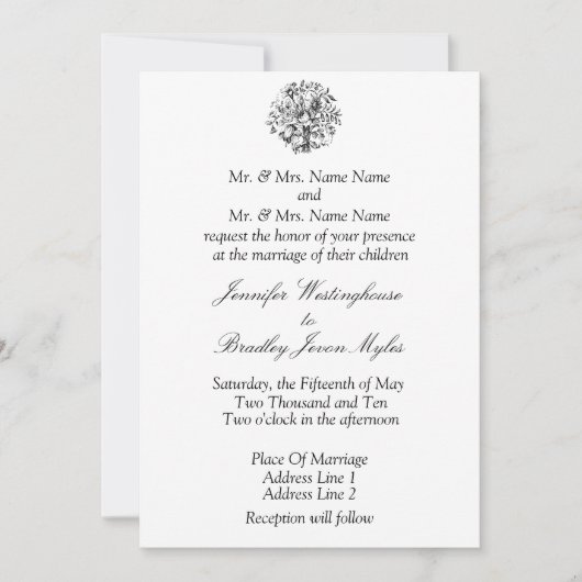 Wedding-uitnodigingen Kaart (Voorkant)