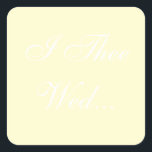 Wedding-uitnodigingen Vierkante Sticker<br><div class="desc">Color Matching Cream Designer Wedding Cream And White Invitation Envelope Seals - Bruiloft planning experts proberen meestal te ontcijferen: wie heeft de mooiste bruiloft zegels? Deze mooie en aangepaste Designer Wedding Cream And White Invite Envelope Stickers komen uit de perfecte accessoire voor aangepaste bruiloft briefkaarten in aanvulling op andere soorten...</div>