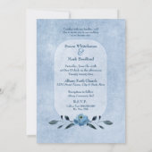 Wedding Uitnodigingshart Blauw Roos Foto invoegen Kaart (Achterkant)