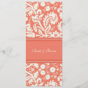 Wedding-uitvindingen Coral Cream Damask Kaart