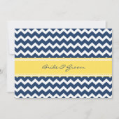 Wedding-uitvindingen Lemon Blue Chevron Kaart (Voorkant)
