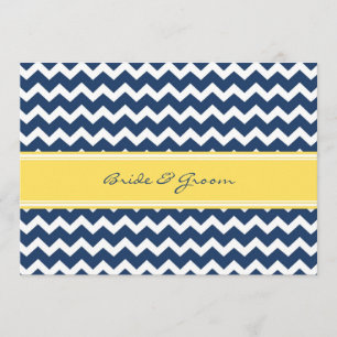 Wedding-uitvindingen Lemon Blue Chevron Kaart