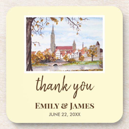 Wedding Ulm Minster Germany Farida Greenfield Bier Onderzetter (Voorkant)