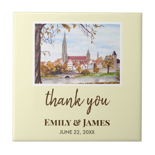 Wedding Ulm Minster Germany Farida Greenfield Tegeltje (Voorkant)