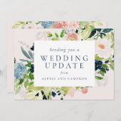Wedding update blush floral wijzigen van de datum  save the date (Voorkant / Achterkant)