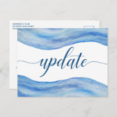 Wedding Update Briefkaart - Coastal Wave Waterverf (Voorkant / Achterkant)