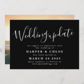 Wedding update verandering datum zwarte buis save the date (Voorkant / Achterkant)