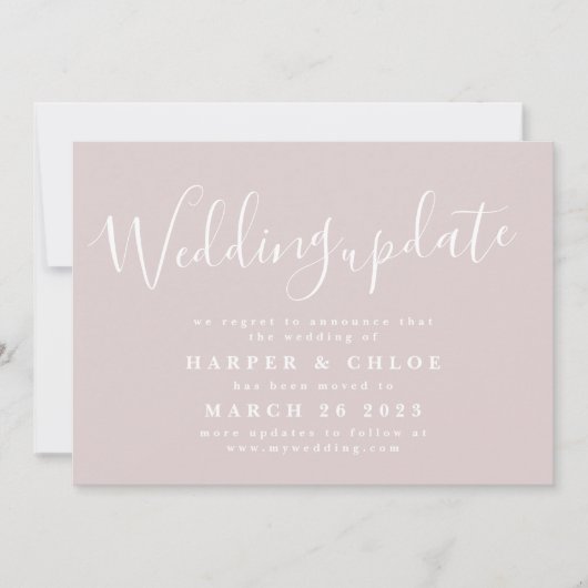 Wedding update Wijziging datum uitstel Save The Date (Voorkant)