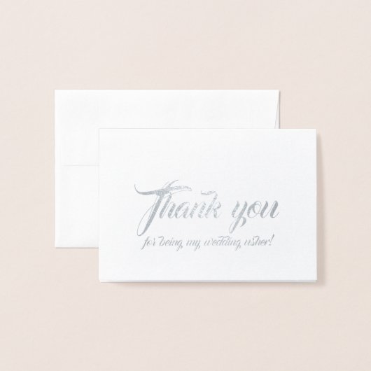 Wedding Usher Bedankt Folie Kaarten (Voorkant met envelop)