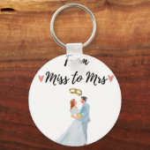 Wedding van Miss naar Mrs sleutelhanger, huwelijks Sleutelhanger (Voorkant)