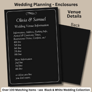 Wedding Venue info - Black White Infinity Scroll, Informatiekaartje