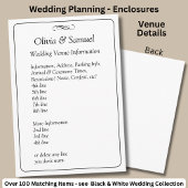 Wedding Venue info - Black White Infinity Scroll, Informatiekaartje