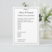 Wedding Venue info - Black White Infinity Scroll, Informatiekaartje (Staand voorkant)