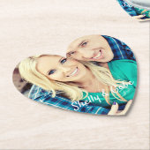 Wedding verloofd paar op maat gepersonaliseerd kartonnen onderzetters (Gekanteld)