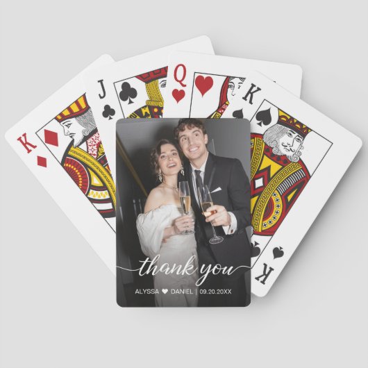 Wedding Verloving Foto Dank u gunst Pokerkaarten (Achterkant)