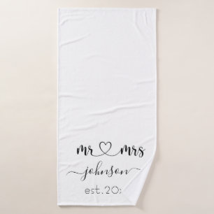 Wedding Verloving Heart de heer Mrs. Persoonlijke  Badhanddoek