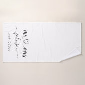 Wedding Verloving Heart de heer Mrs. Persoonlijke  Badhanddoek (Badhanddoek)