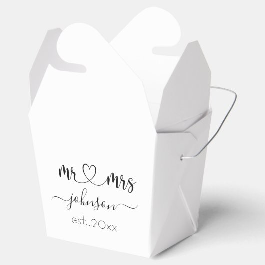 Wedding Verloving Heart de heer Mrs. Persoonlijke Bedankdoosjes (Geopend)