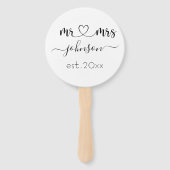Wedding Verloving Heart de heer Mrs. Persoonlijke  Handwaaier (Voorkant)